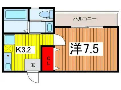 MARIN HOUSE(1K/3階)の間取り写真