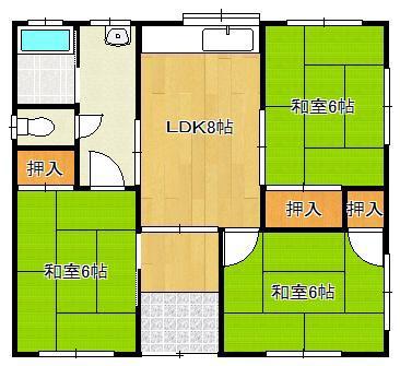 小森アパート(3LDK/1階)の間取り写真