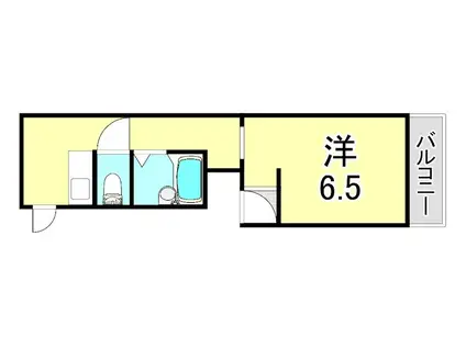 カルム甲子園(1DK/1階)の間取り写真