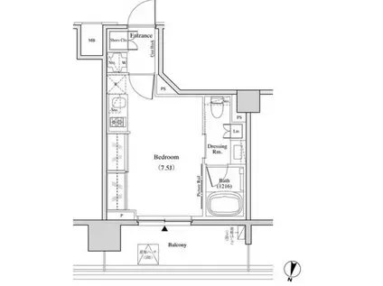 ザ・パークハビオ代々木(ワンルーム/3階)の間取り写真