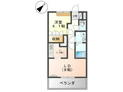 フィオーレ(1LDK/2階)の間取り写真