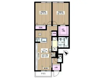 マグノリア(2LDK/1階)の間取り写真