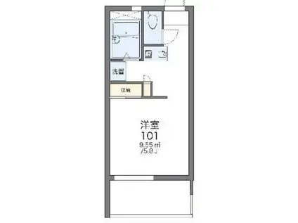 レオパレスリバティ(1K/1階)の間取り写真