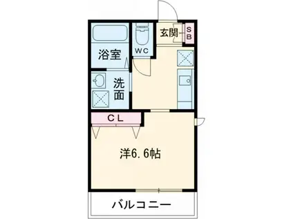 ヴァンベール緑が丘(1K/1階)の間取り写真