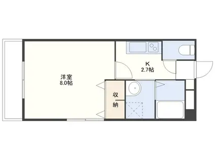 グレースコート大橋(1K/6階)の間取り写真