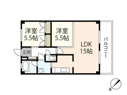 フォーシーズンズAP(2LDK/2階)の間取り写真