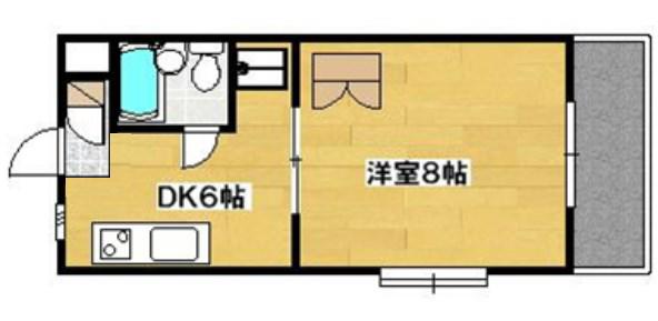 ライブ小島II(1DK/2階)の間取り写真