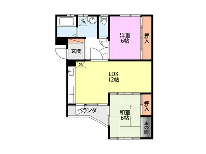 エクセルいうら(2LDK/3階)の間取り写真