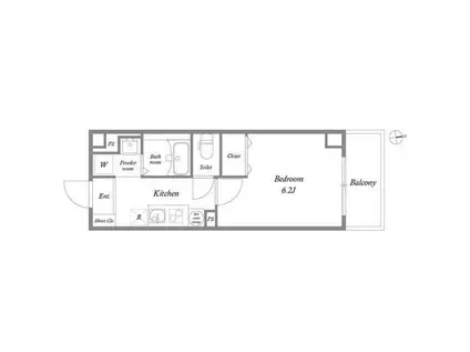 みおつくし十三(1K/7階)の間取り写真