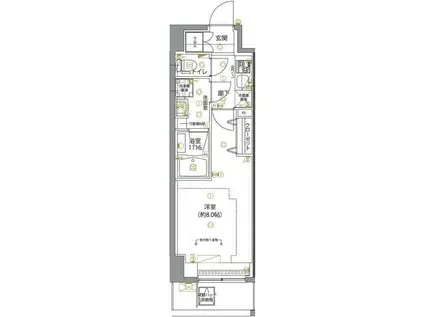 ユリカロゼ五反野II(1K/7階)の間取り写真