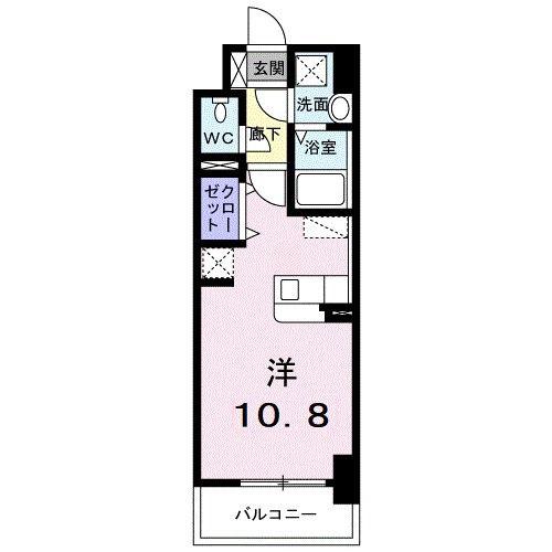 ルーカス 武之橋(ワンルーム/2階)の間取り写真