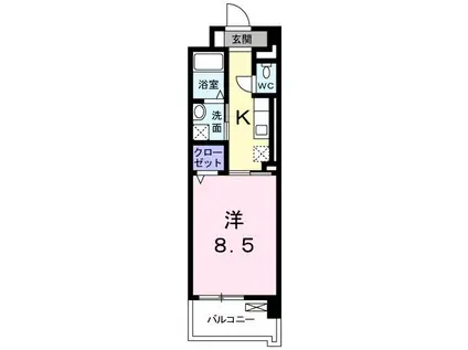 メゾン プロスパ-レ(1K/3階)の間取り写真