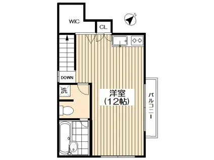 フェアーフラット(ワンルーム/2階)の間取り写真