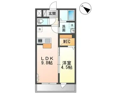 コンフォール(1LDK/2階)の間取り写真