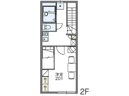 レオパレスブルガリ(1K/2階)の間取り写真