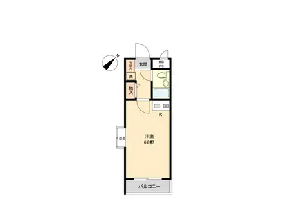 ライオンズマンション清瀬第二(1K/1階)の間取り写真