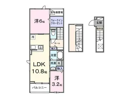 カーサルジェンドVI(2LDK/3階)の間取り写真