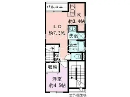 BUENA笹口III(1LDK/2階)の間取り写真