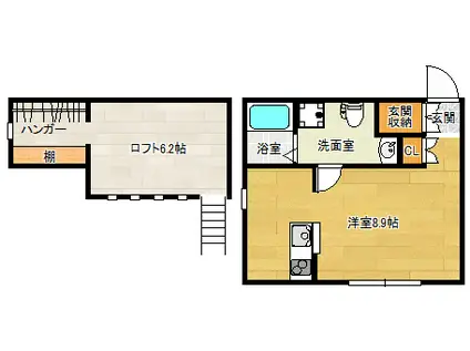 MAMAISON北六甲(1K/2階)の間取り写真