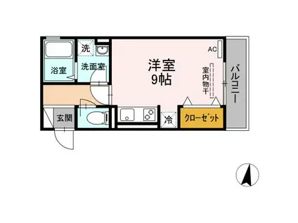 アルエット(ワンルーム/2階)の間取り写真