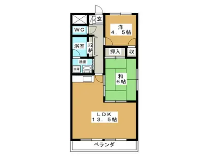 コートノーブル(2LDK/3階)の間取り写真