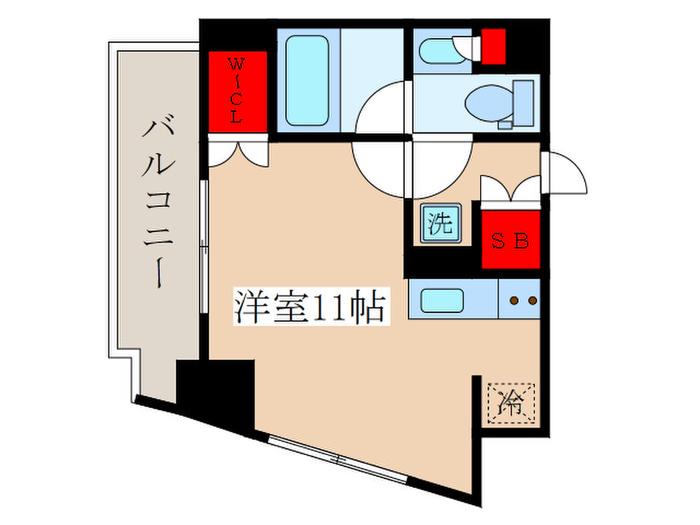 プライムメゾン板橋(ワンルーム/5階)の間取り写真