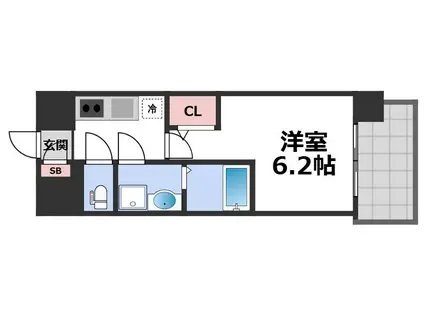 エスリード大阪城イースト(1K/3階)の間取り写真