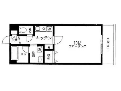 ケンブリッジアサカ(1K/5階)の間取り写真