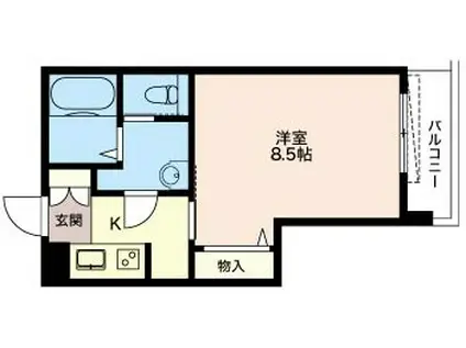 グランシャリオ市ヶ谷(1K/1階)の間取り写真