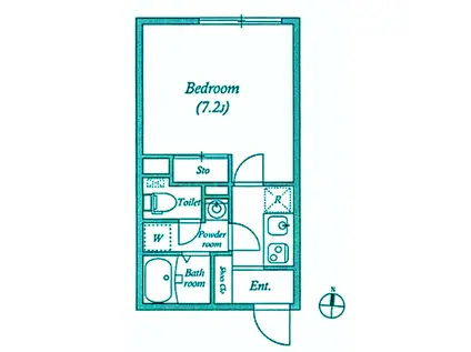 リーガランド西小山(1K/5階)の間取り写真