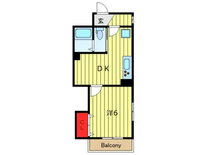 アストラル町屋(1DK/7階)の間取り写真