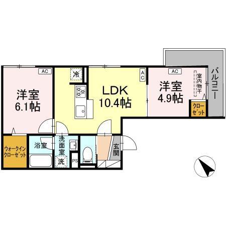 セレスティア堀切II II(2LDK/3階)の間取り写真
