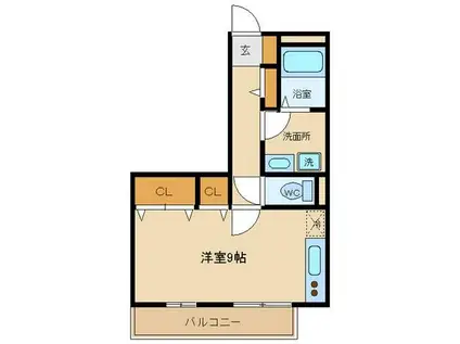 グランシャレ経堂II(ワンルーム/2階)の間取り写真