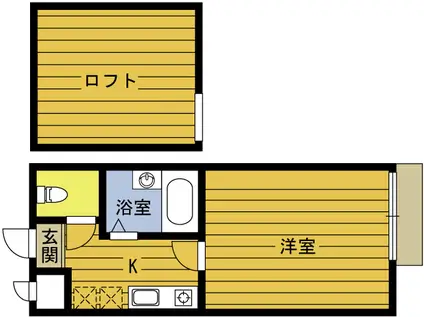 アップルハウス松原(1K/2階)の間取り写真