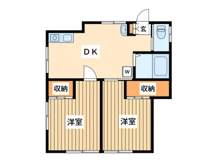 みはらし台戸建(2DK/2階)の間取り写真