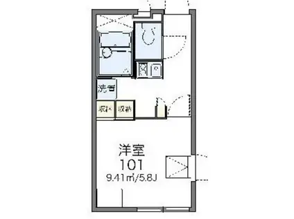レオパレスエルパセオIII(1K/1階)の間取り写真