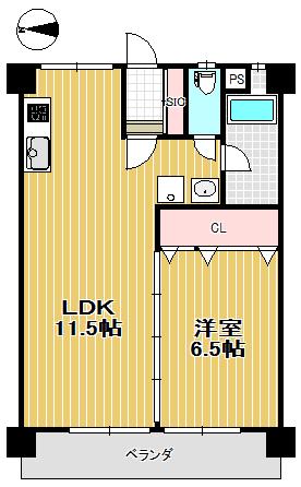 サンハイツ柏木(1LDK/3階)の間取り写真