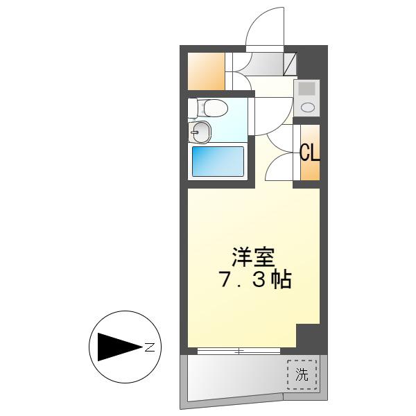 サンリヴァーメゾン(ワンルーム/8階)の間取り写真