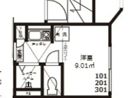 ルミナ池袋(ワンルーム/2階)の間取り写真