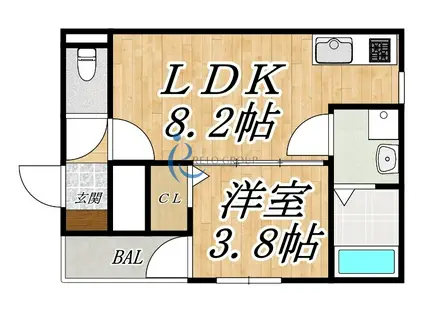 FASECIA RAD(1LDK/1階)の間取り写真