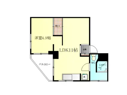 サンライズマンション(1LDK/3階)の間取り写真