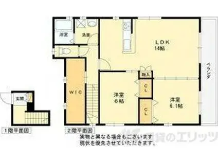 レスポワールA(2LDK/2階)の間取り写真