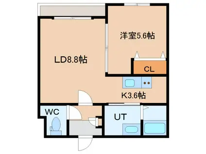 EARENDEL港町エアレンデル(1LDK/1階)の間取り写真