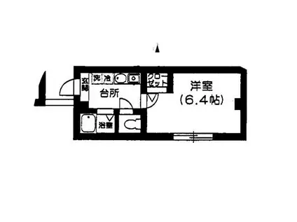 パークハイツ桃井(1K/4階)の間取り写真