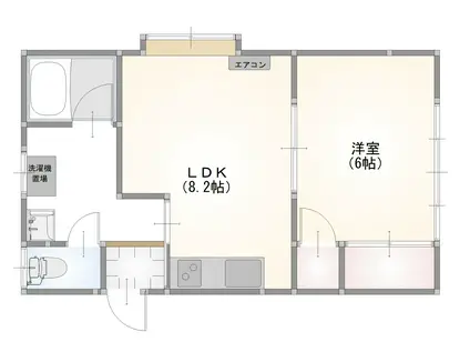 エクセレントハイツ(1LDK/1階)の間取り写真