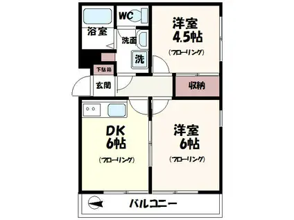 メゾンアオイ(2DK/1階)の間取り写真