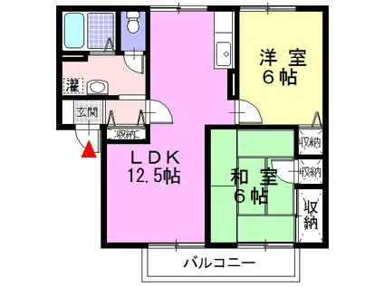 パルティール(2LDK/1階)の間取り写真