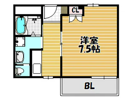 スミコー駅前コーポ(1K/6階)の間取り写真