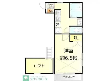 CASABUENA(1K/2階)の間取り写真