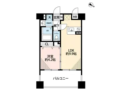 サヴォイグランデス(1LDK/12階)の間取り写真